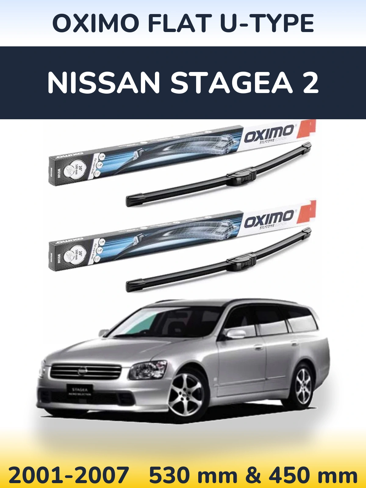 Torkarblad Oximo Flat U-type för Nissan Stagea 2