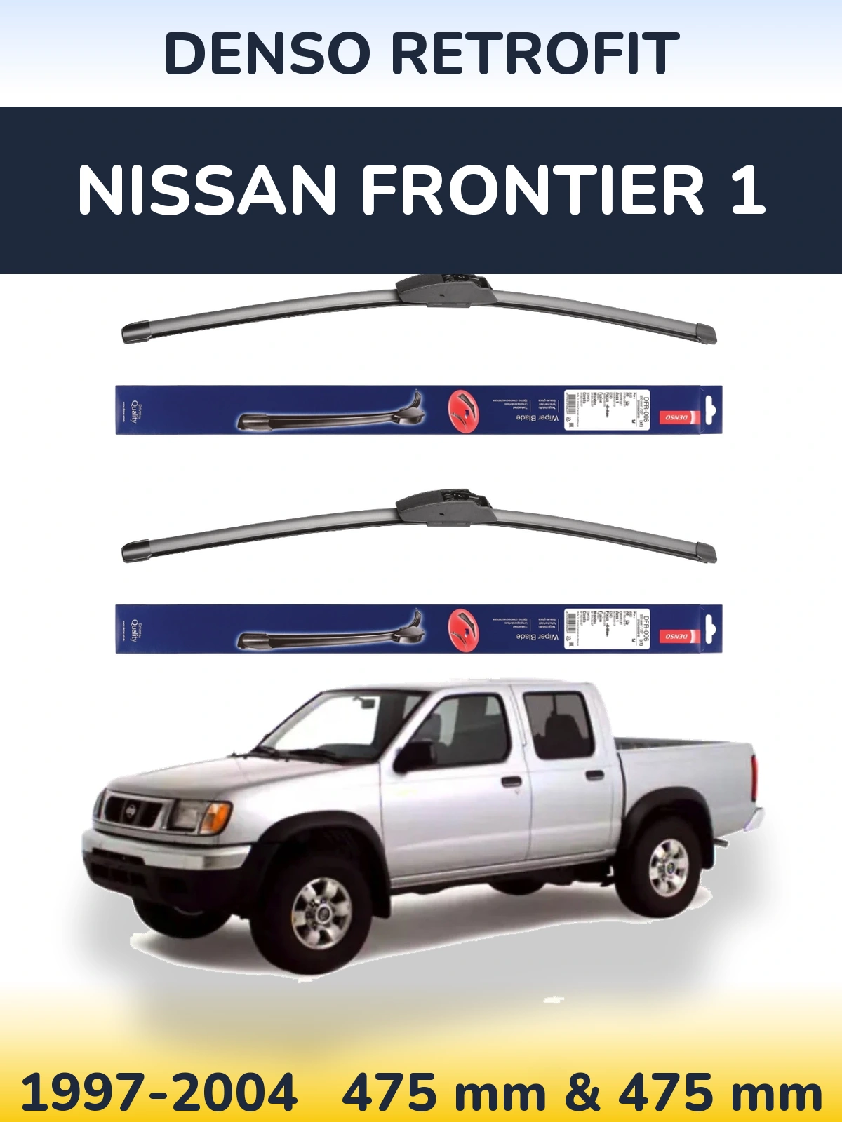Комплект передних дворников Denso Retrofit 475 & 475 мм для Nissan Frontier 1 1997-2004