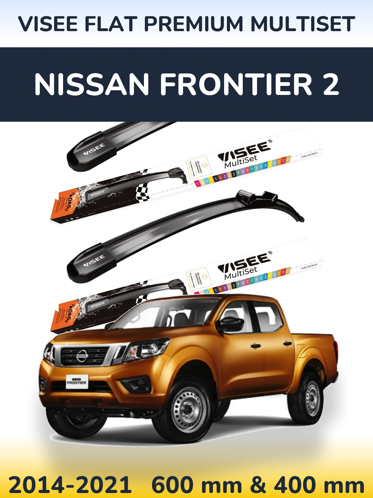 Torkarblad VISEE FLAT PREMIUM MultiSet för Nissan Frontier 2