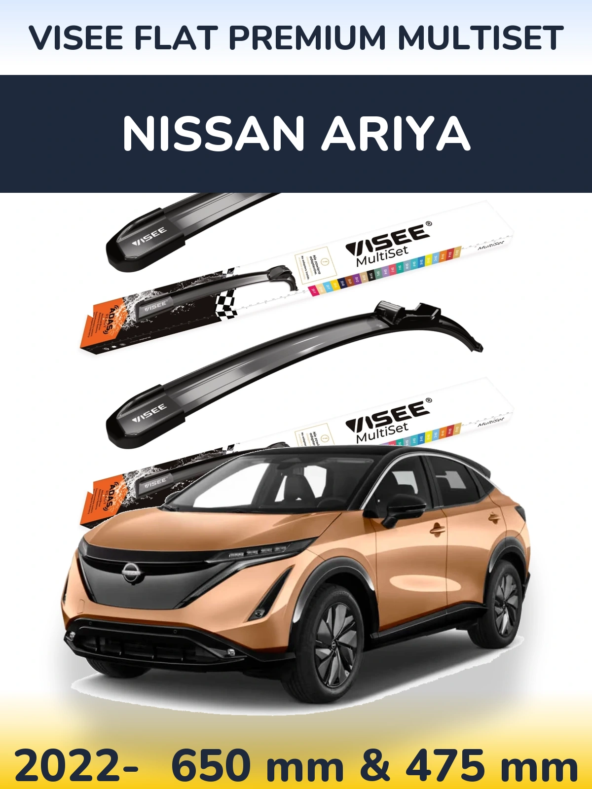 Torkarblad VISEE FLAT PREMIUM MultiSet för Nissan Ariya