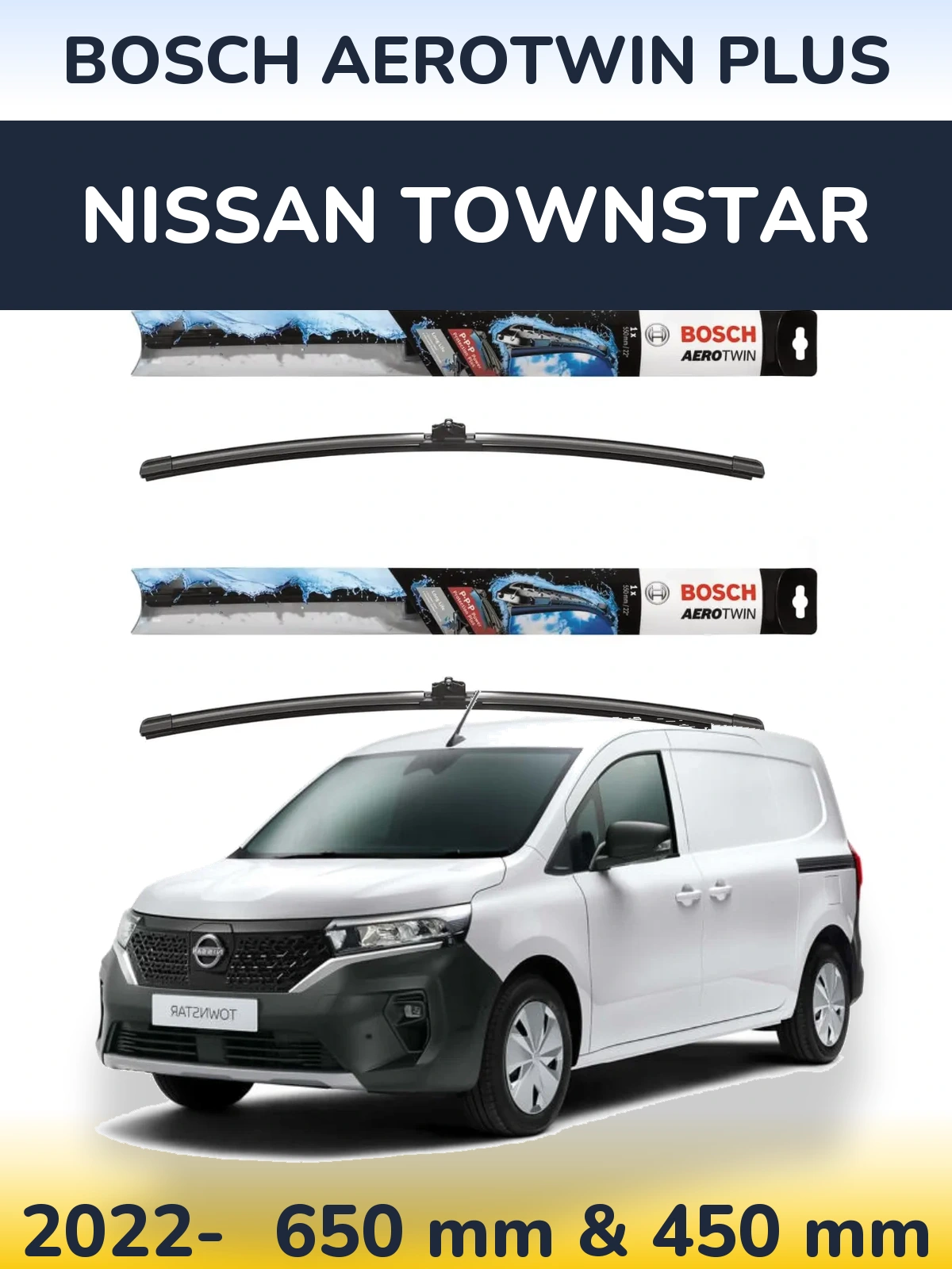 Torkarblad BOSCH AeroTwin Plus för Nissan Townstar