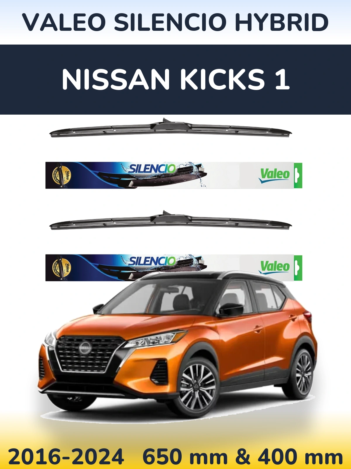 Torkarblad Valeo Silencio Hybrid för Nissan Kicks 1