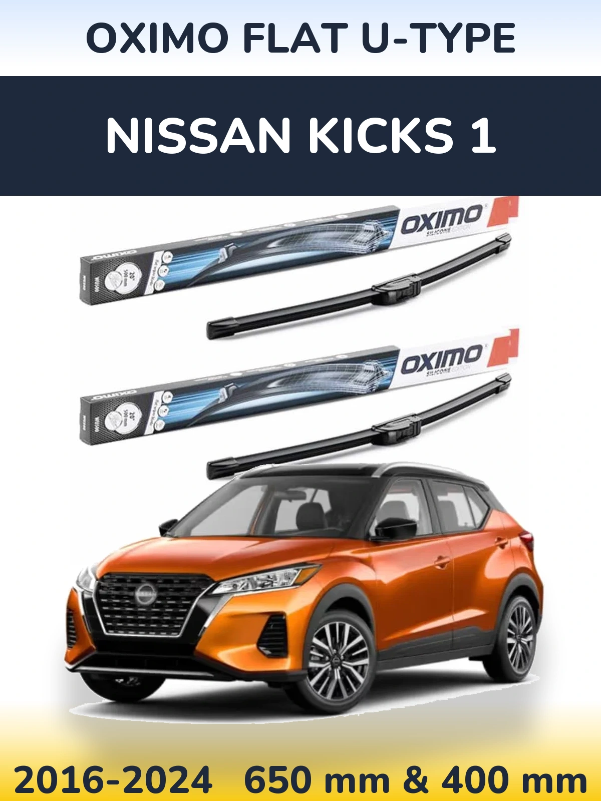 Torkarblad Oximo Flat U-type för Nissan Kicks 1