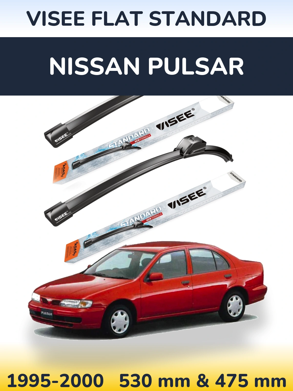 Torkarblad VISEE FLAT STANDARD för Nissan Pulsar