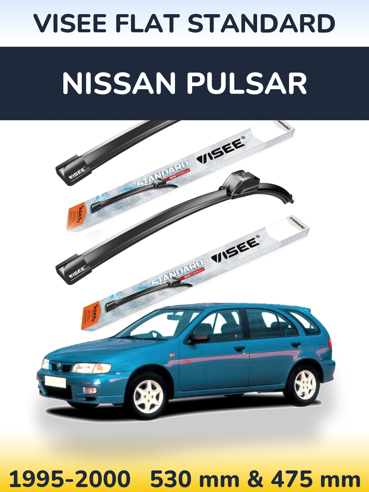 Torkarblad VISEE FLAT STANDARD för Nissan Pulsar