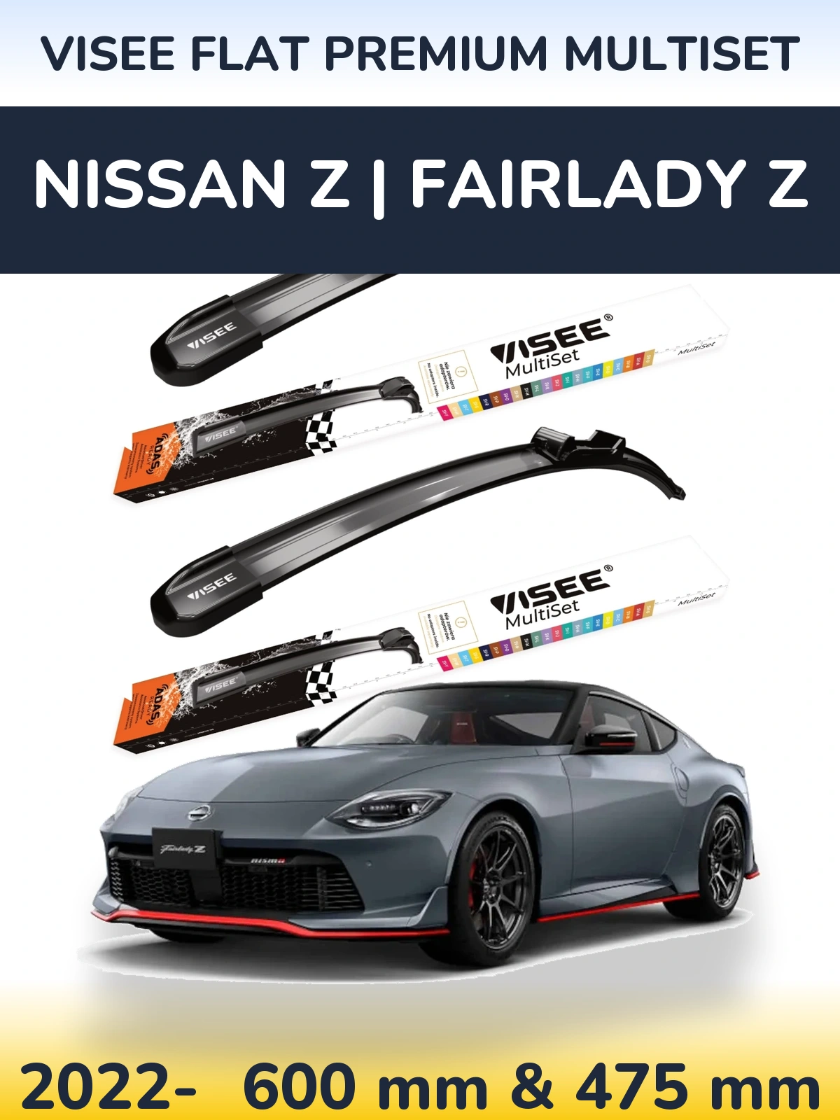 Torkarblad VISEE FLAT PREMIUM MultiSet för Nissan Z | Fairlady Z