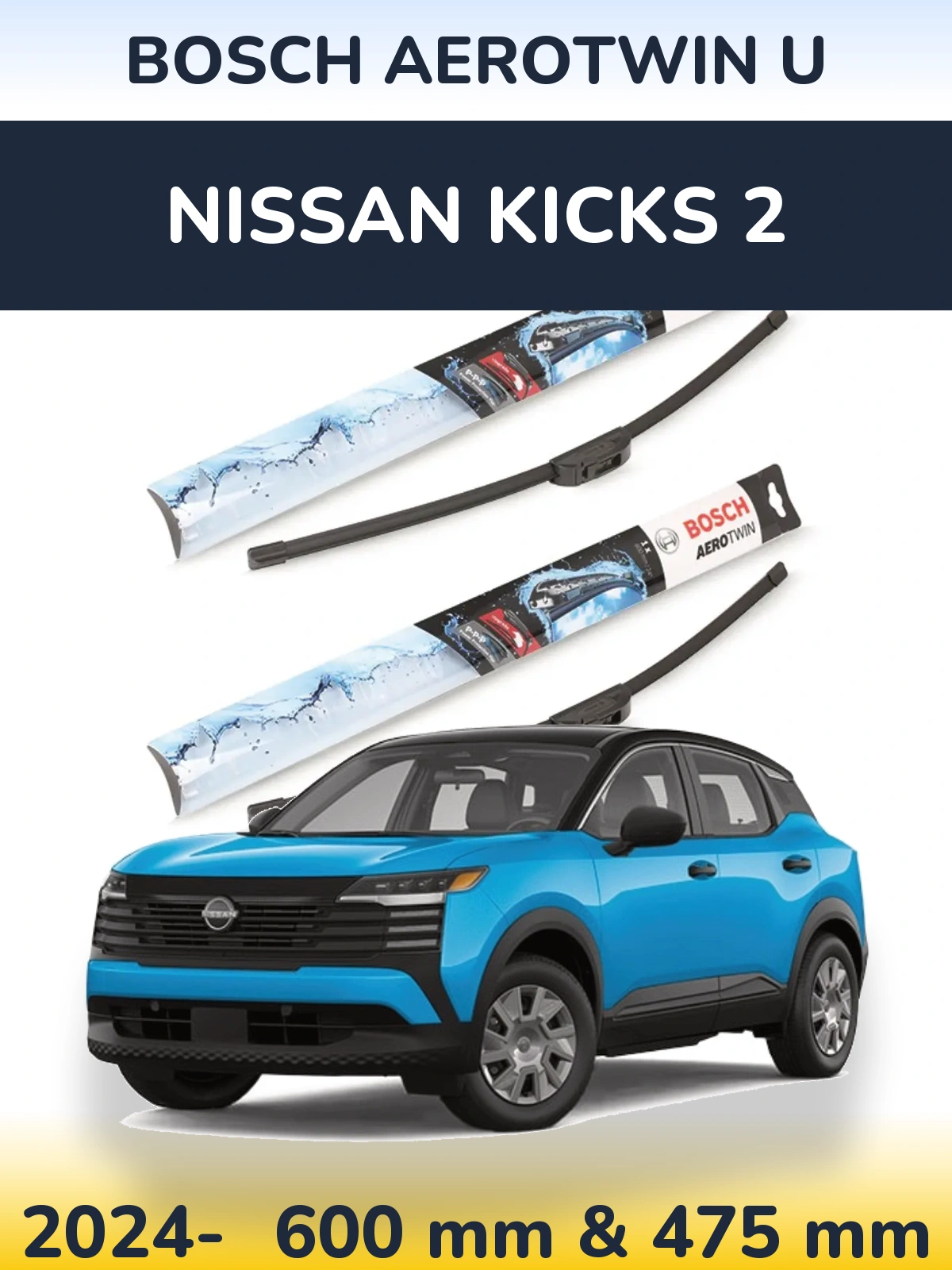 Torkarblad BOSCH AeroTwin U för Nissan Kicks 2