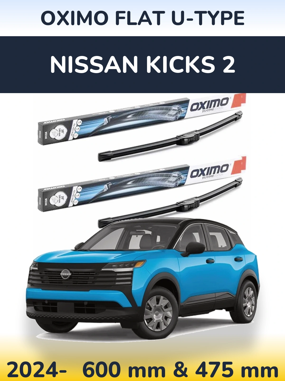 Torkarblad Oximo Flat U-type för Nissan Kicks 2