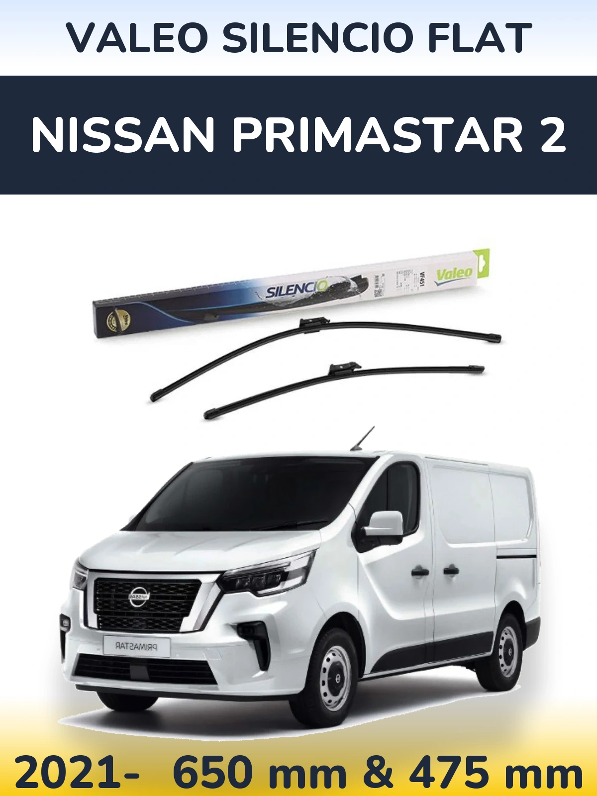 Torkarblad Valeo Silencio Flat för Nissan Primastar 2
