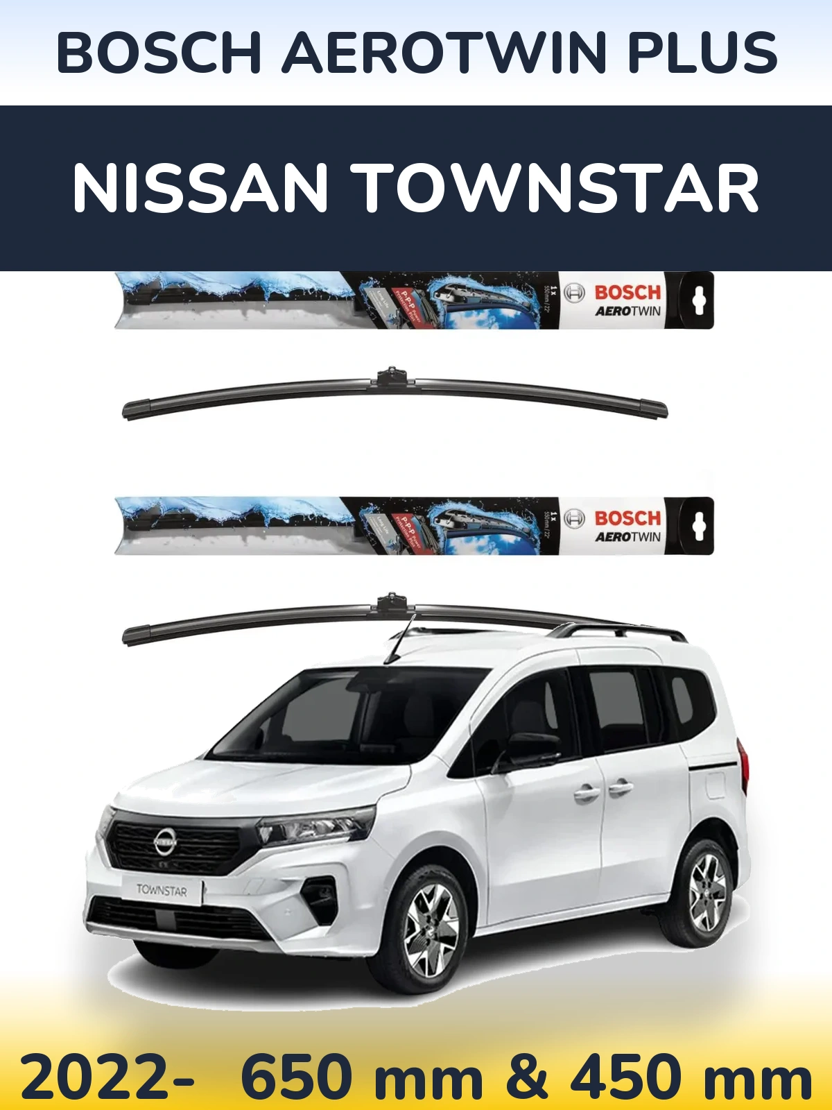 Torkarblad BOSCH AeroTwin Plus för Nissan Townstar