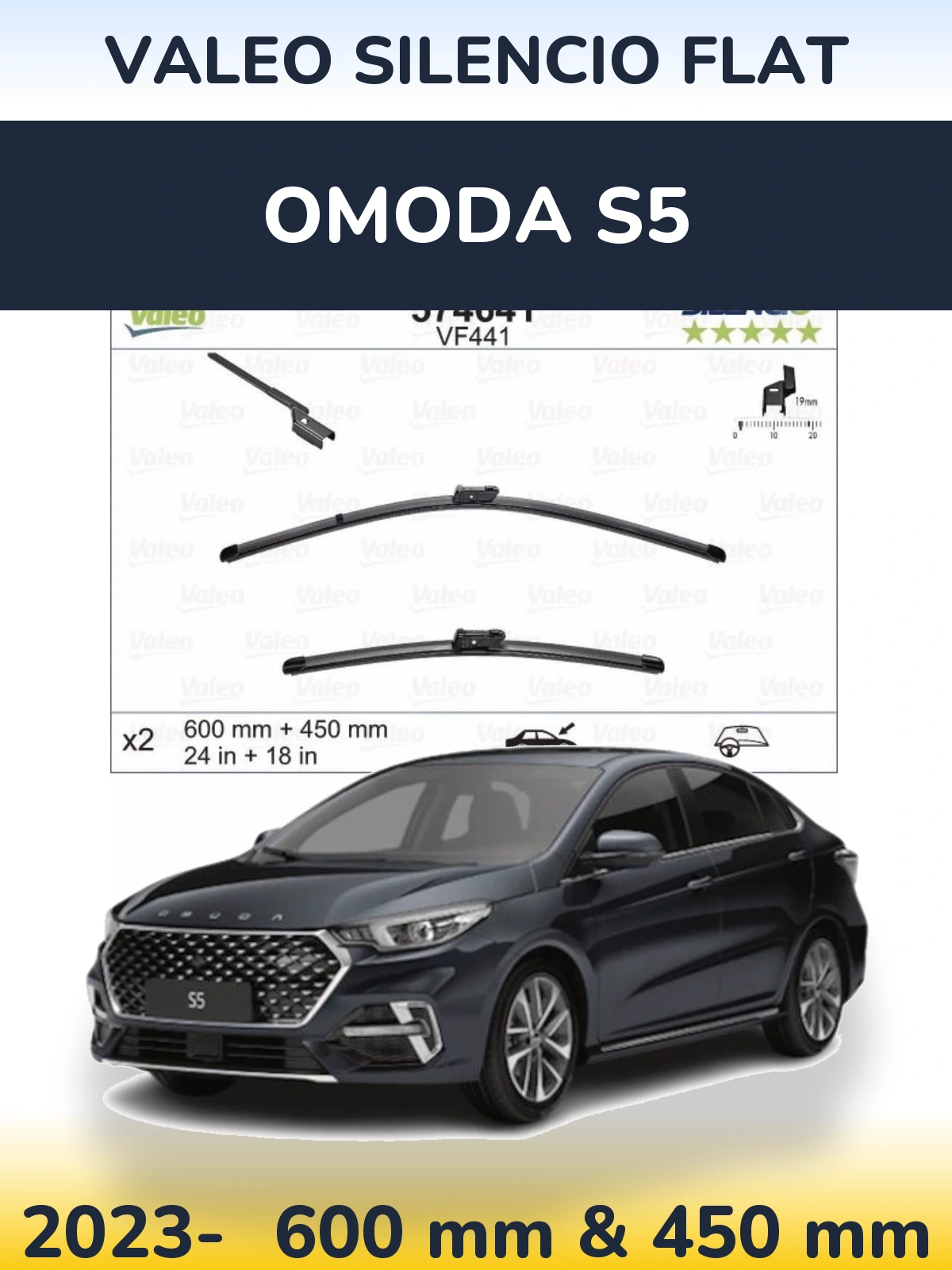 Torkarblad Valeo Silencio Flat för Omoda S5