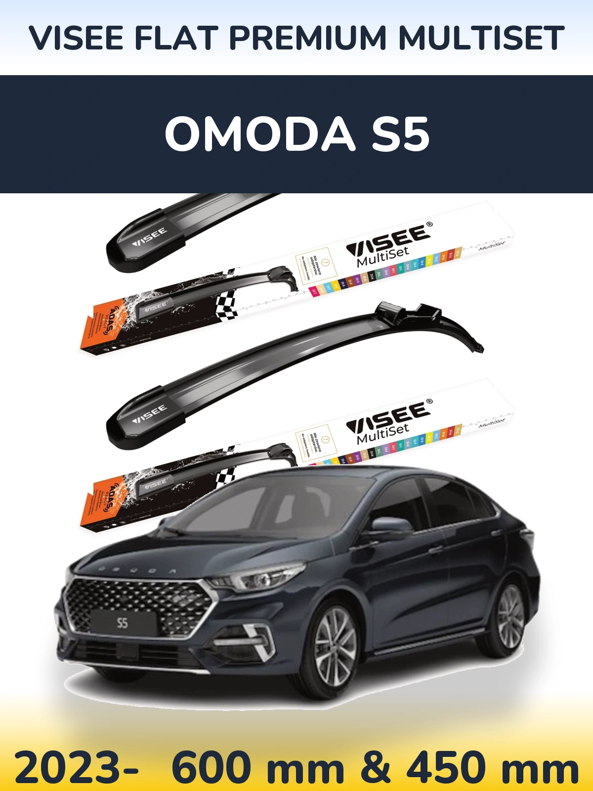 Torkarblad VISEE FLAT PREMIUM MultiSet för Omoda S5