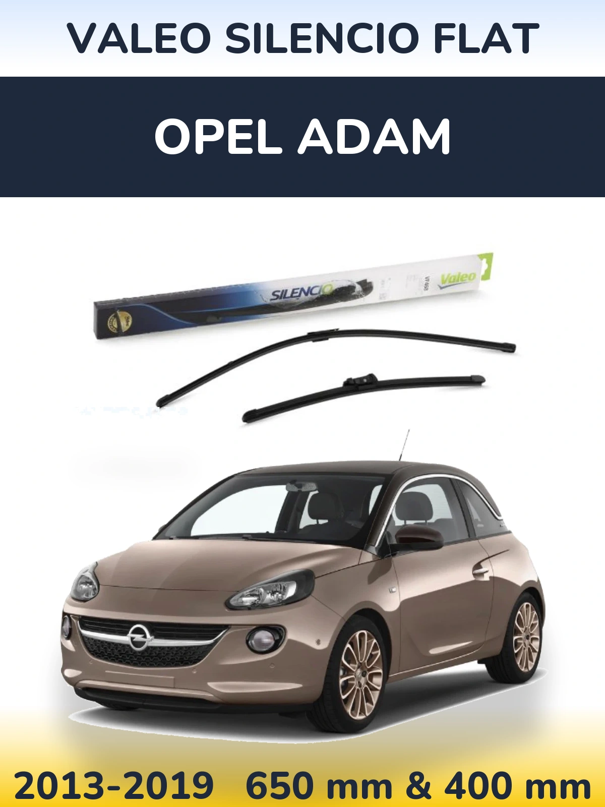 Torkarblad Valeo Silencio Flat för Opel Adam