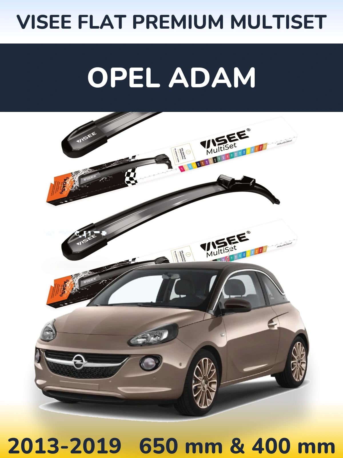 Torkarblad VISEE FLAT PREMIUM MultiSet för Opel Adam