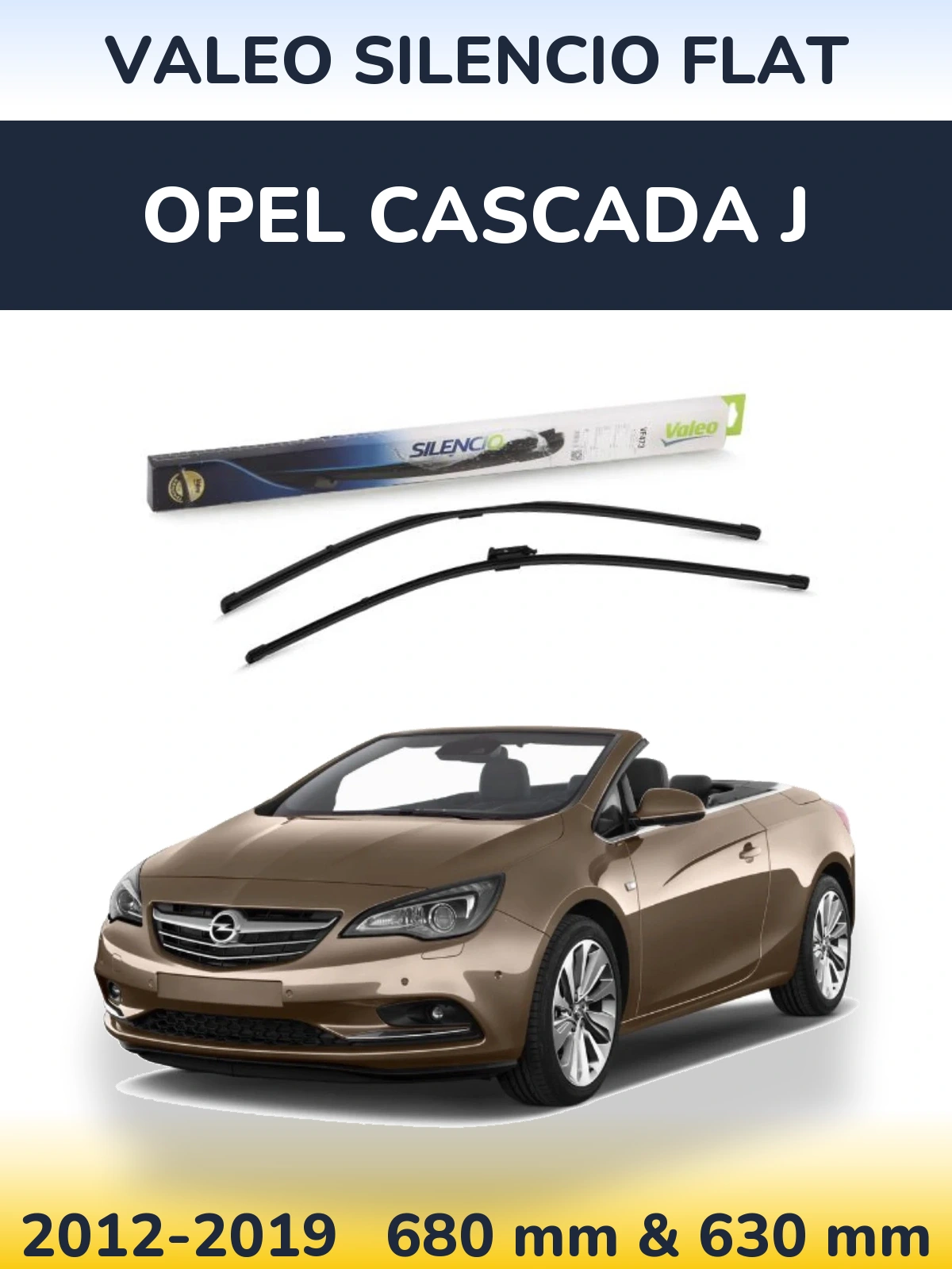 Torkarblad Valeo Silencio Flat för Opel Cascada J