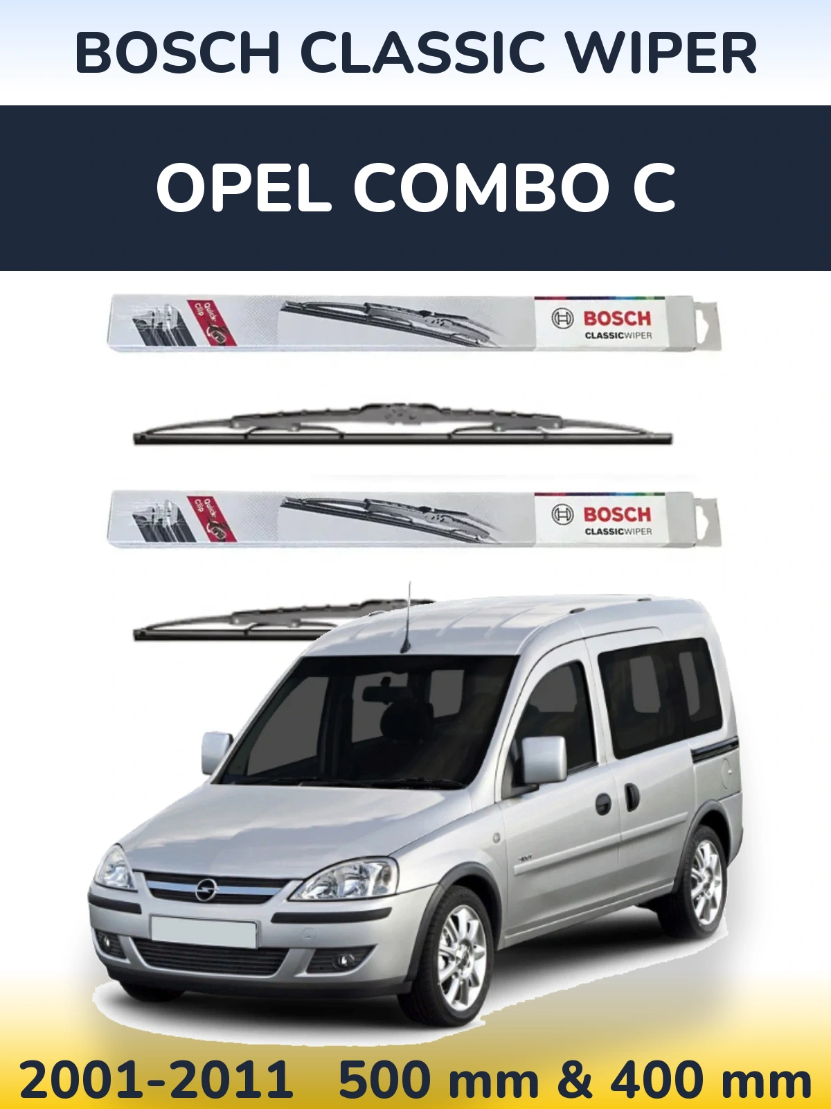 Torkarblad BOSCH Classic Wiper för Opel Combo C