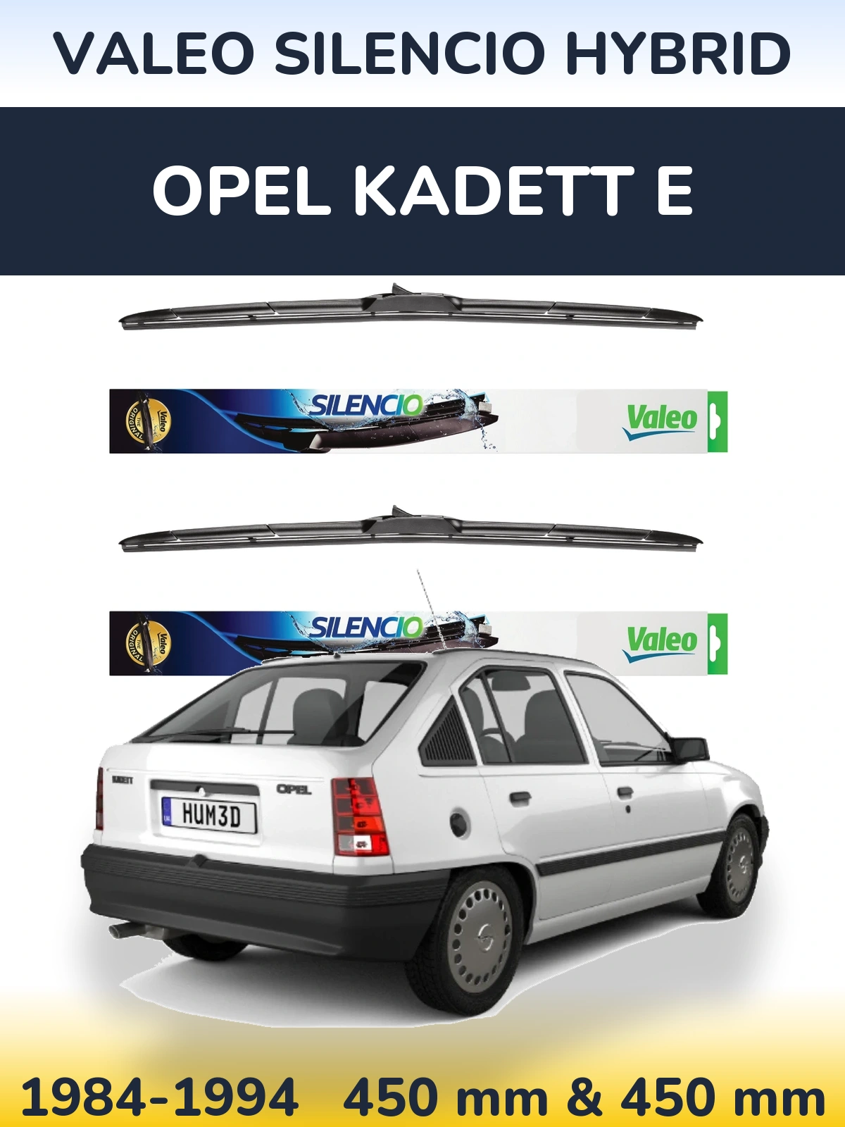 Torkarblad Valeo Silencio Hybrid för Opel Kadett E