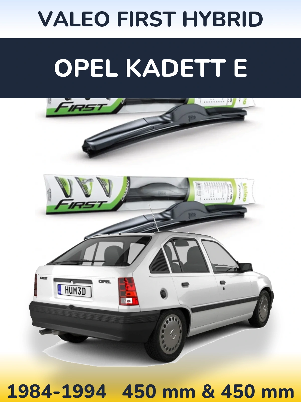 Комплект передніх щіток Valeo First Hybrid 450 & 450 мм для Opel Kadett E 1984-1994