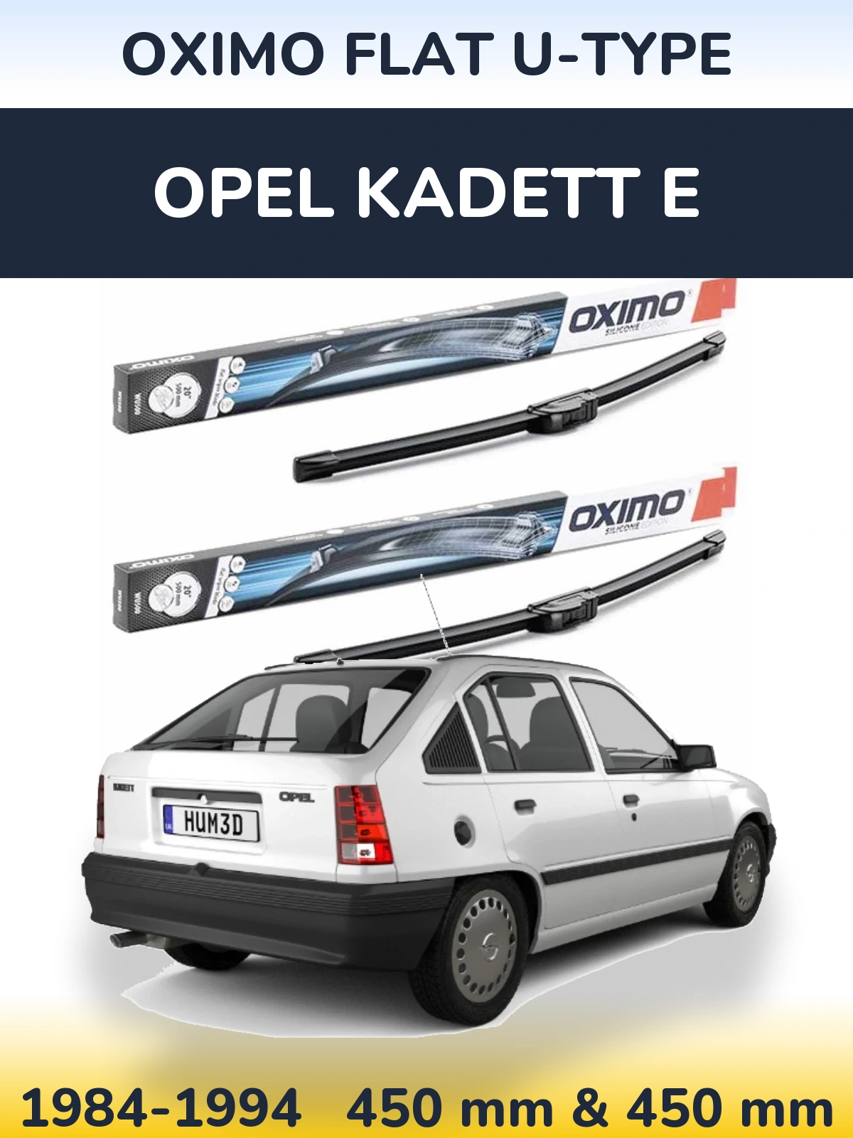 Torkarblad Oximo Flat U-type för Opel Kadett E