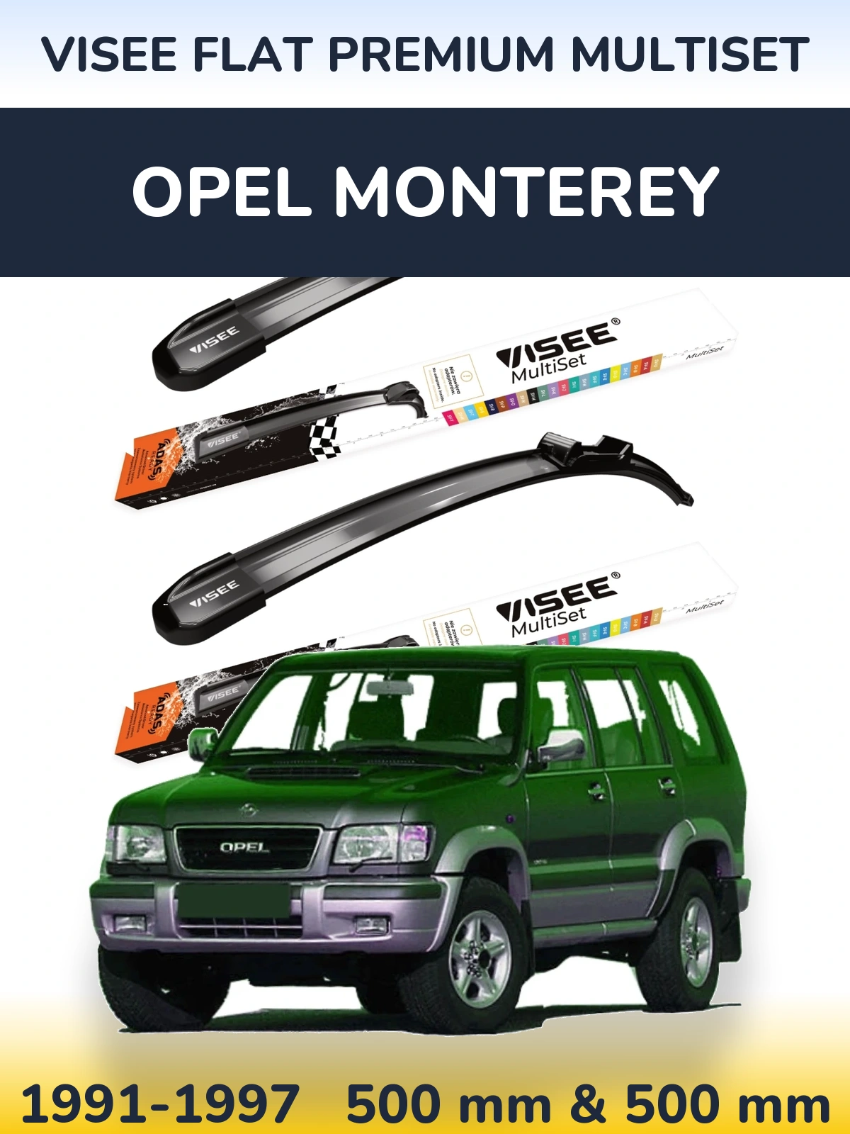 Torkarblad VISEE FLAT PREMIUM MultiSet för Opel Monterey