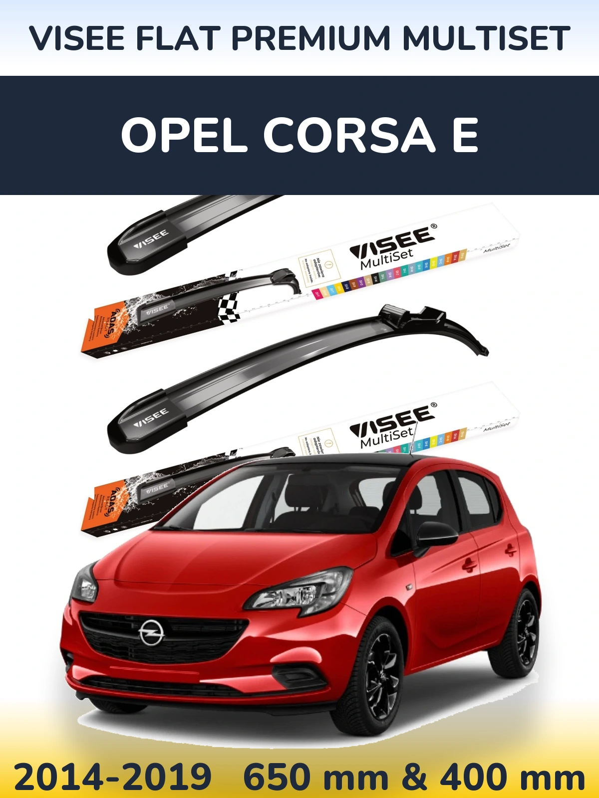 Torkarblad VISEE FLAT PREMIUM MultiSet för Opel Corsa E