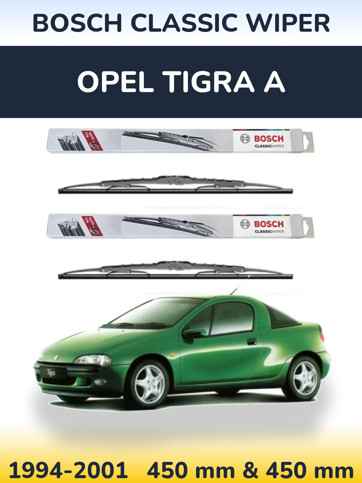 Torkarblad BOSCH Classic Wiper för Opel Tigra A