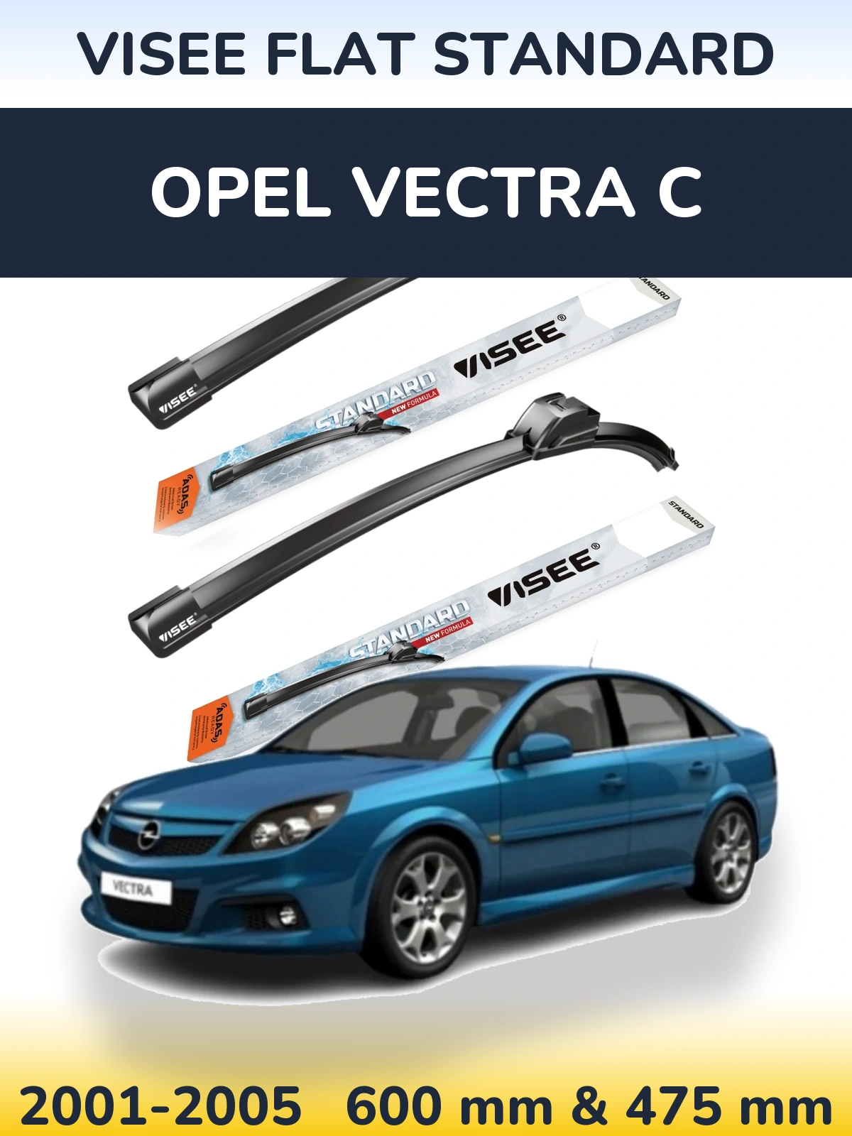 Torkarblad VISEE FLAT STANDARD för Opel Vectra C