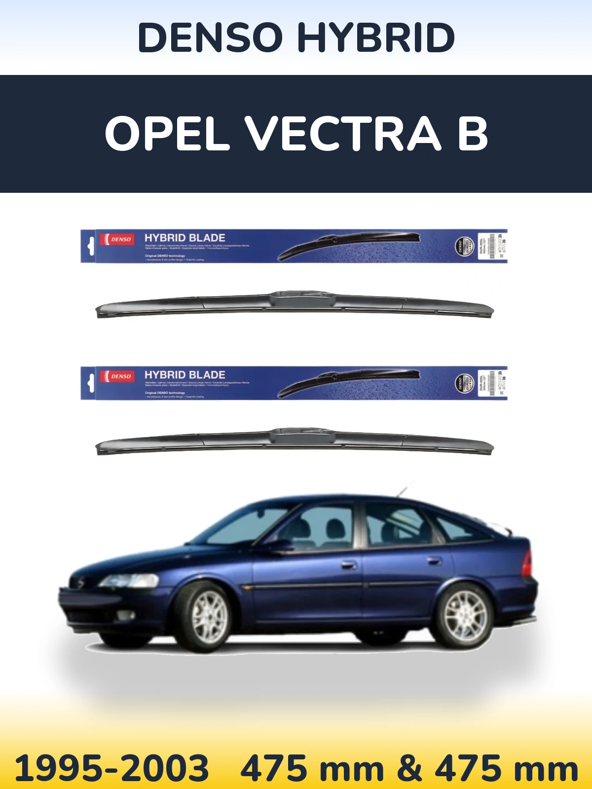 Torkarblad Denso Hybrid för Opel Vectra B