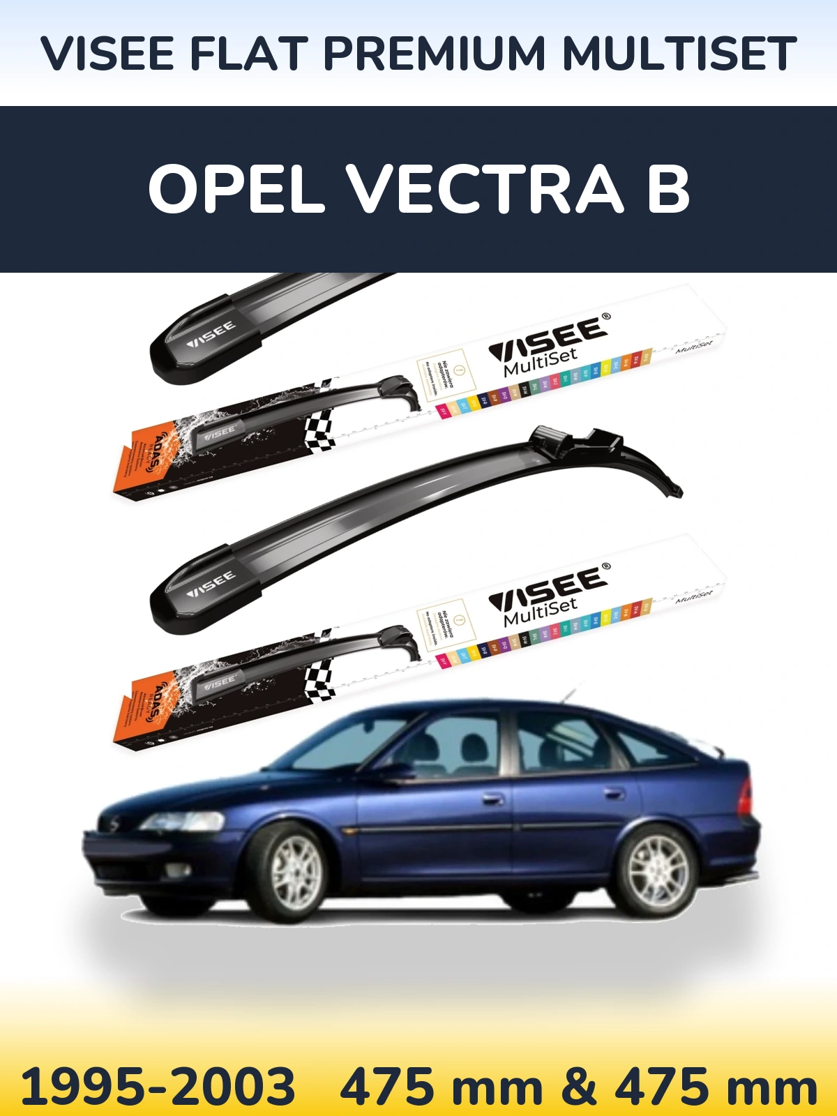 Torkarblad VISEE FLAT PREMIUM MultiSet för Opel Vectra B