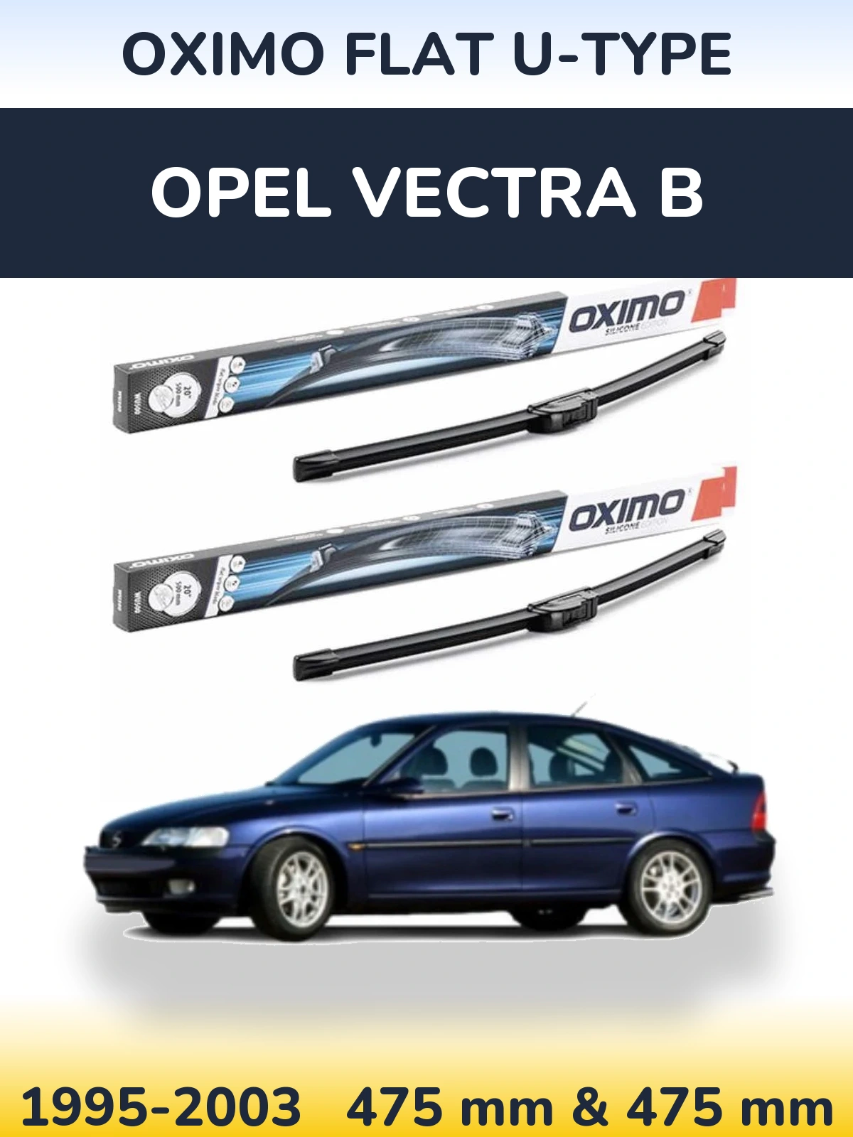 Torkarblad Oximo Flat U-type för Opel Vectra B