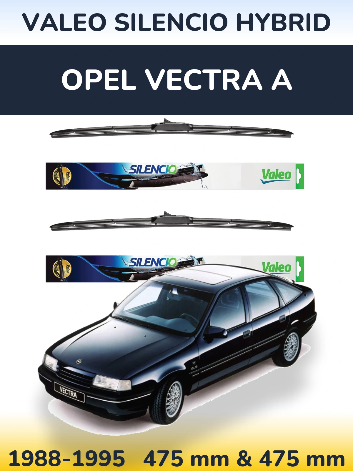 Torkarblad Valeo Silencio Hybrid för Opel Vectra A