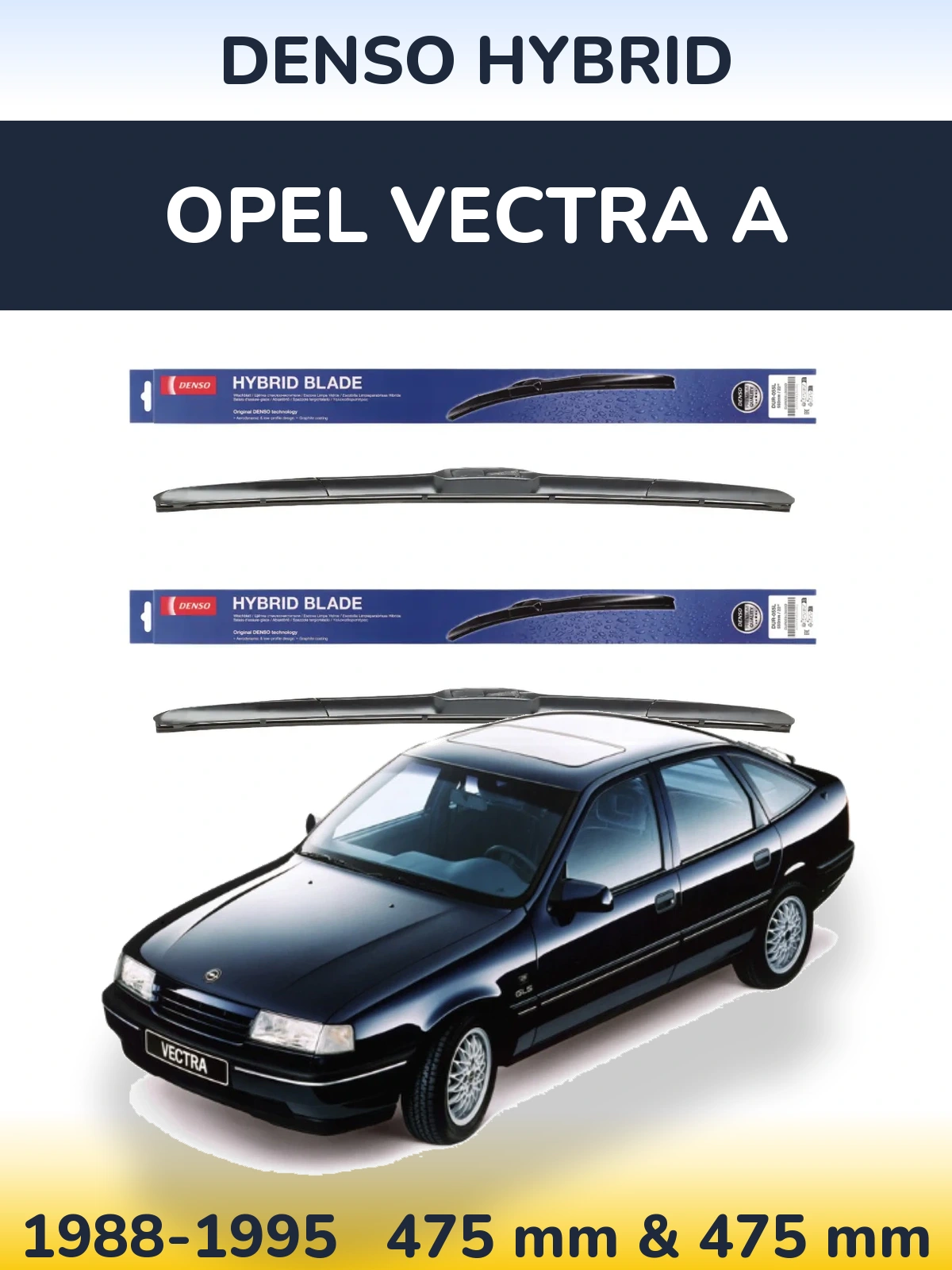 Torkarblad Denso Hybrid för Opel Vectra A