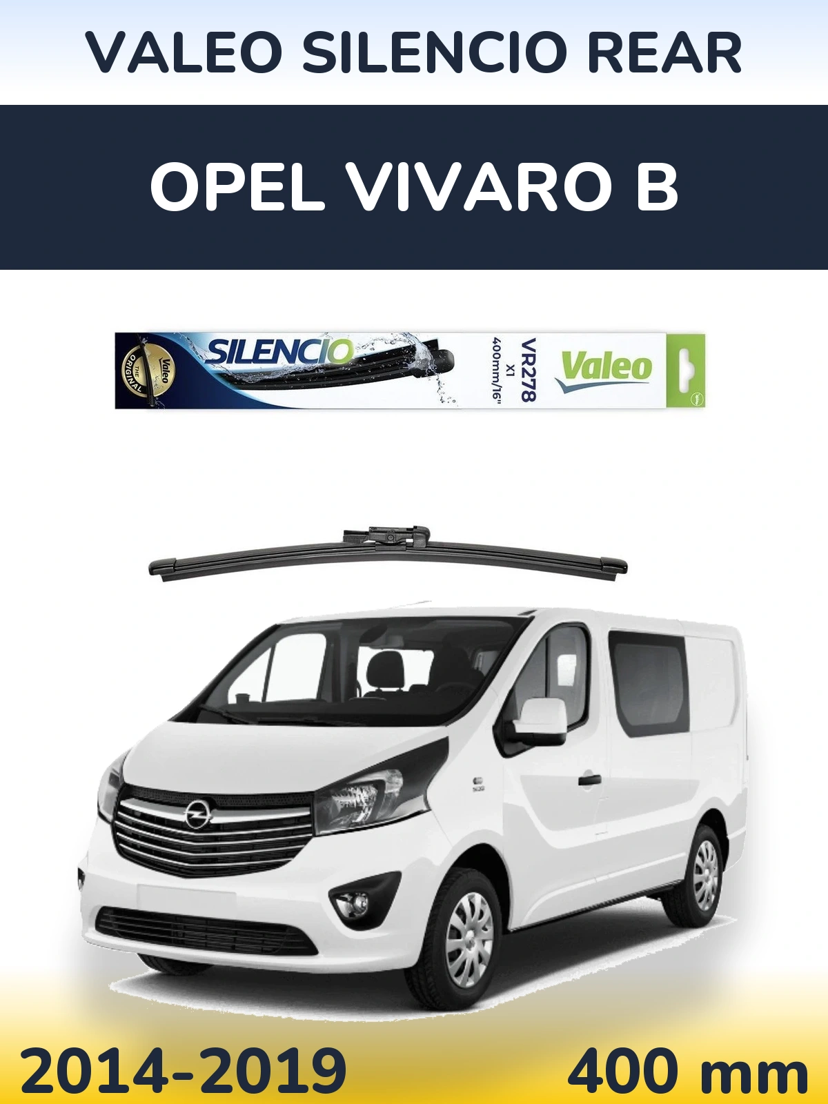 Задний дворник Valeo Silencio Rear 400 мм для Opel Vivaro B 2014-2019