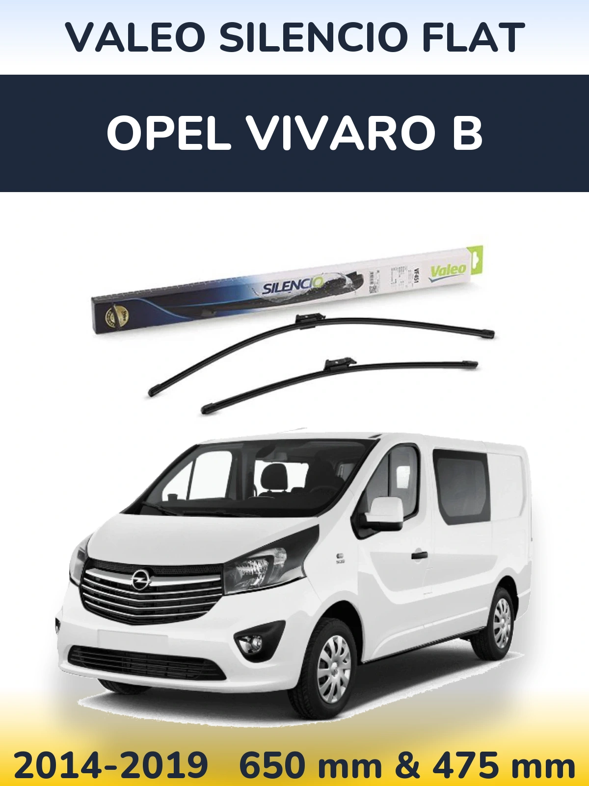 Torkarblad Valeo Silencio Flat för Opel Vivaro B