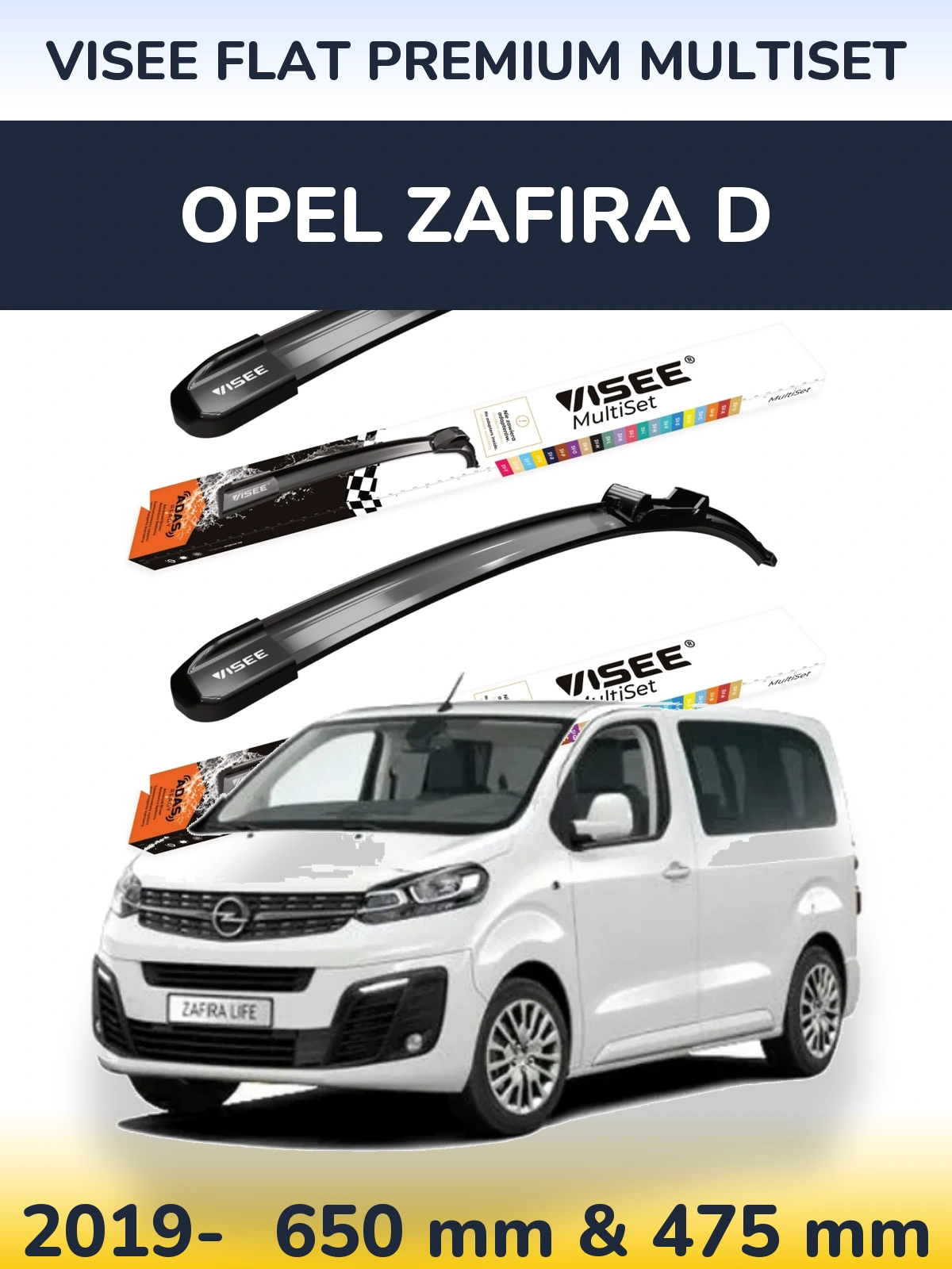 Torkarblad VISEE FLAT PREMIUM MultiSet för Opel Zafira D