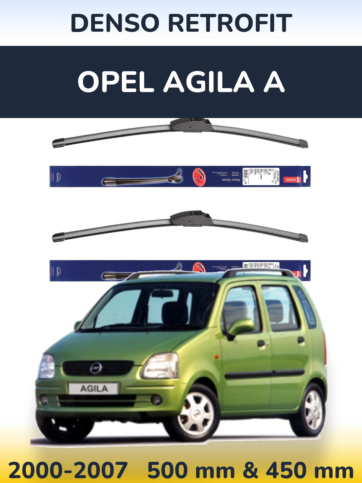 Torkarblad Denso Retrofit för Opel Agila A
