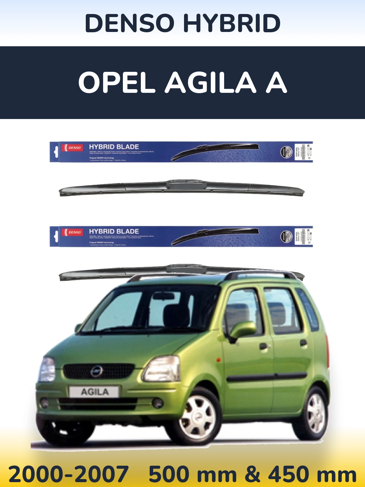 Torkarblad Denso Hybrid för Opel Agila A