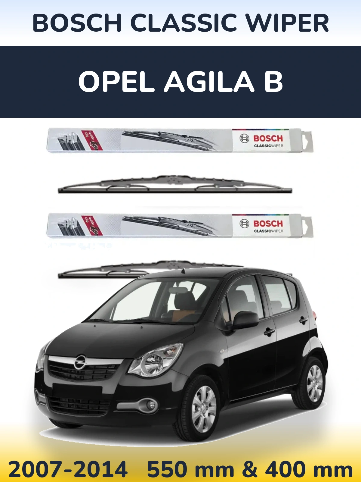 Torkarblad BOSCH Classic Wiper för Opel Agila B