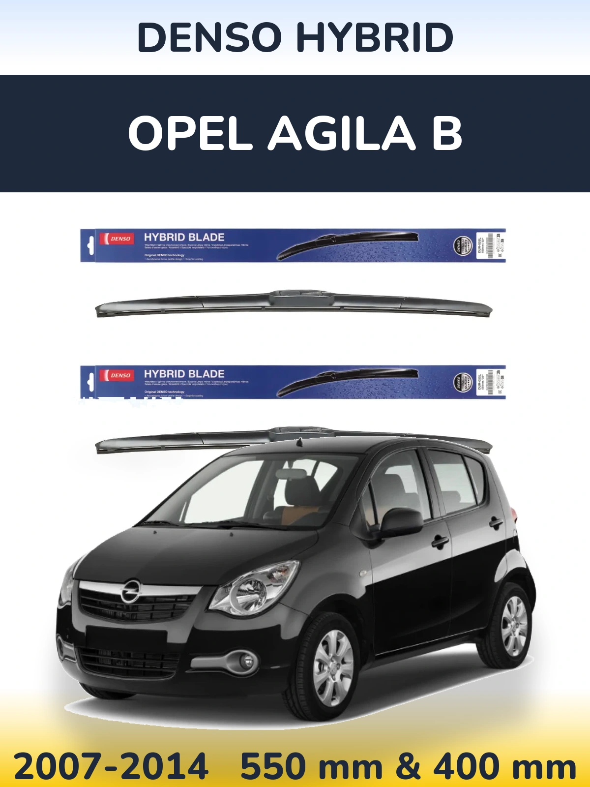 Torkarblad Denso Hybrid för Opel Agila B