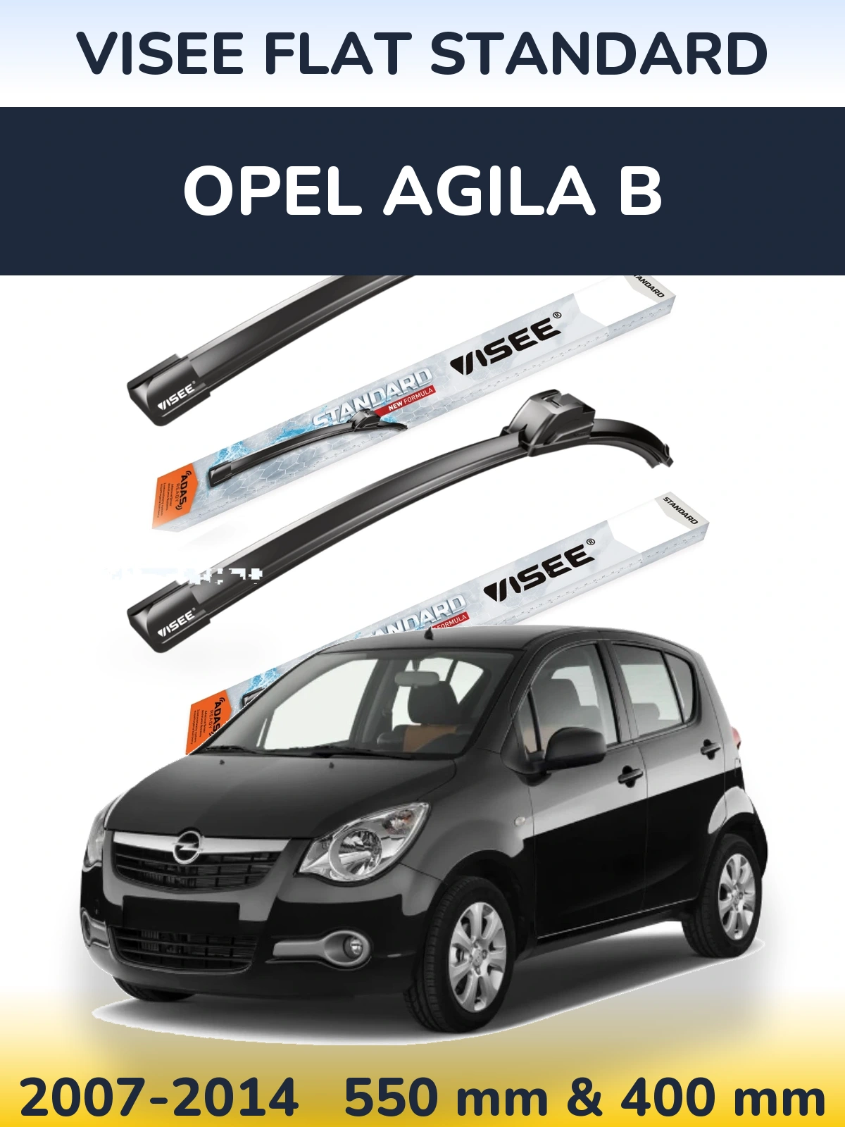 Torkarblad VISEE FLAT STANDARD för Opel Agila B