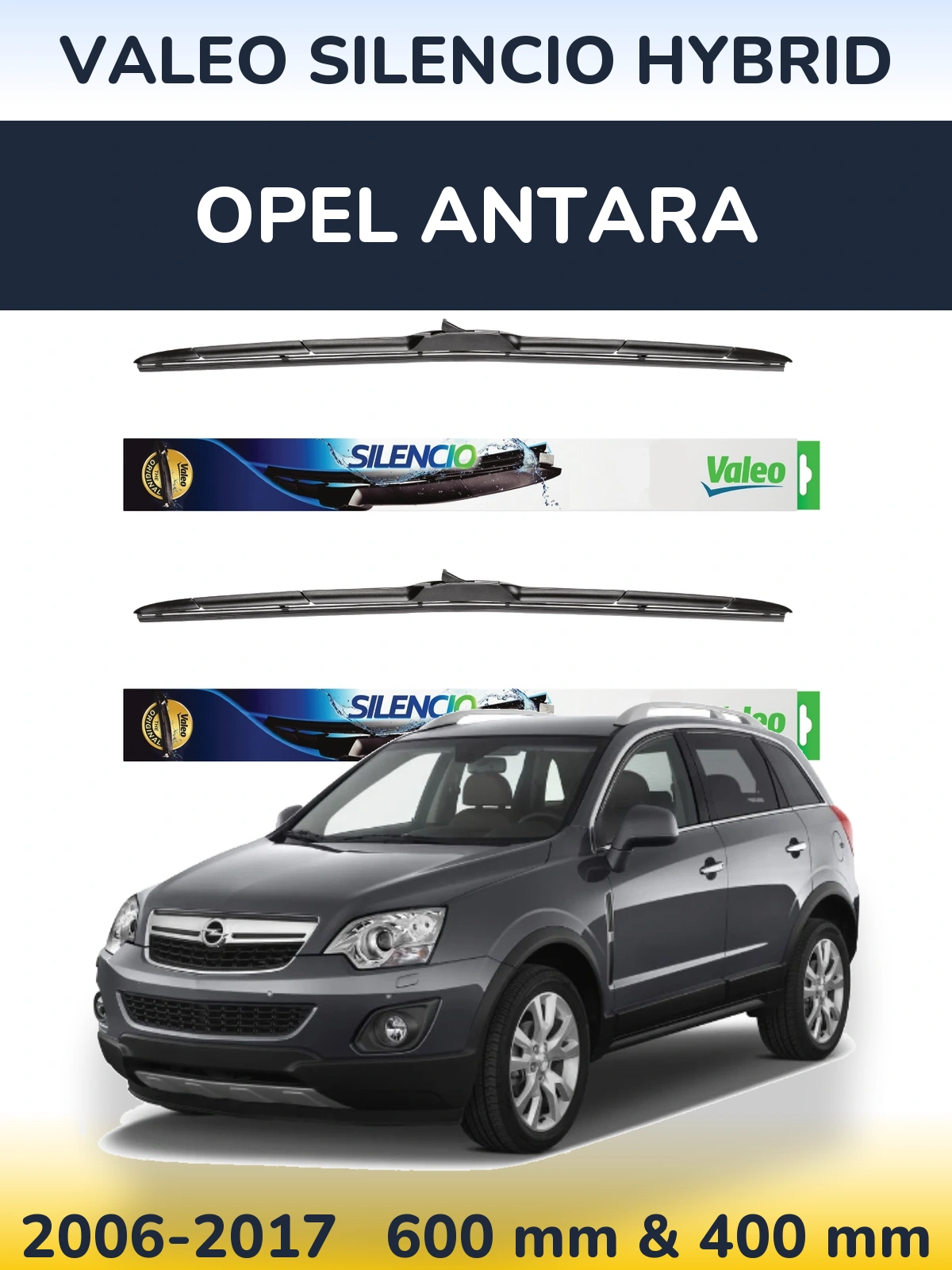 Torkarblad Valeo Silencio Hybrid för Opel Antara