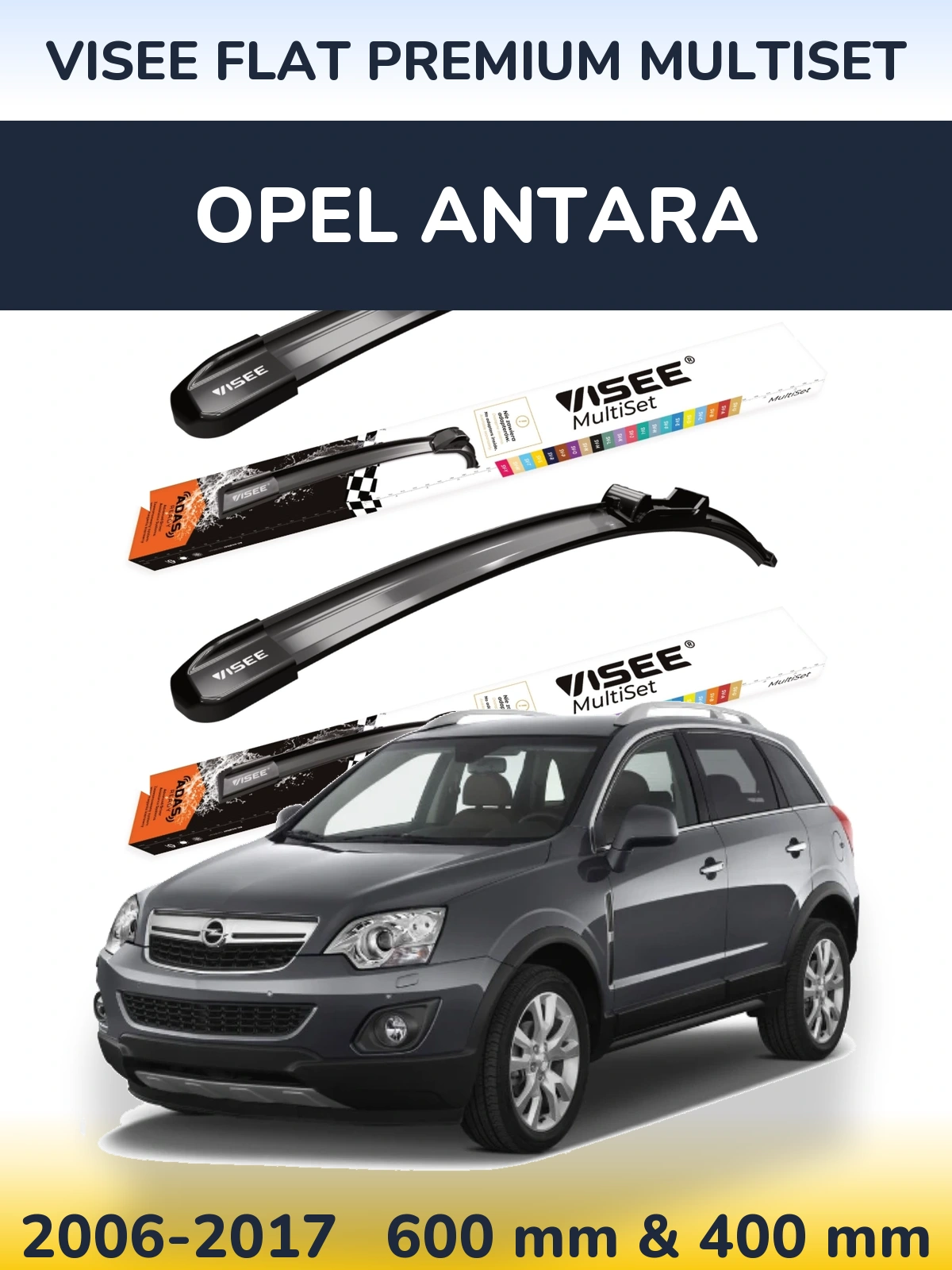 Torkarblad VISEE FLAT PREMIUM MultiSet för Opel Antara