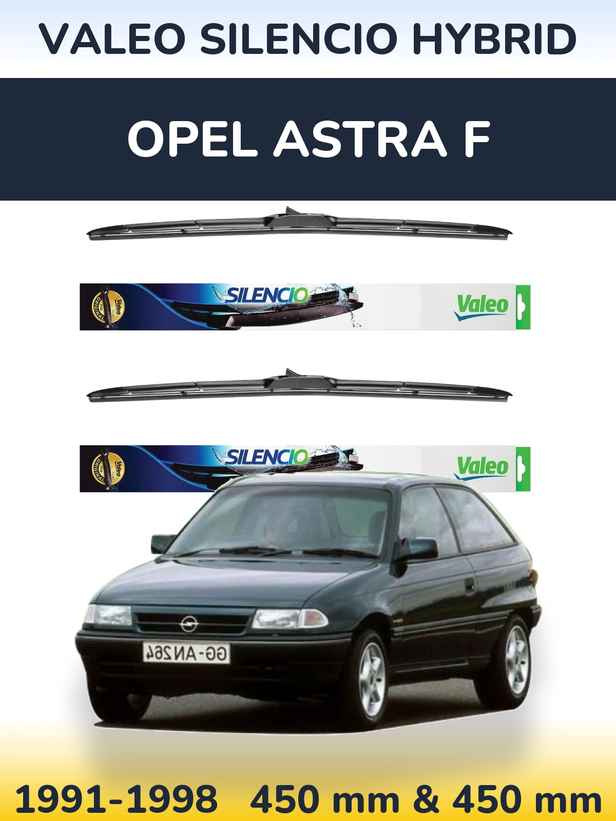Torkarblad Valeo Silencio Hybrid för Opel Astra F