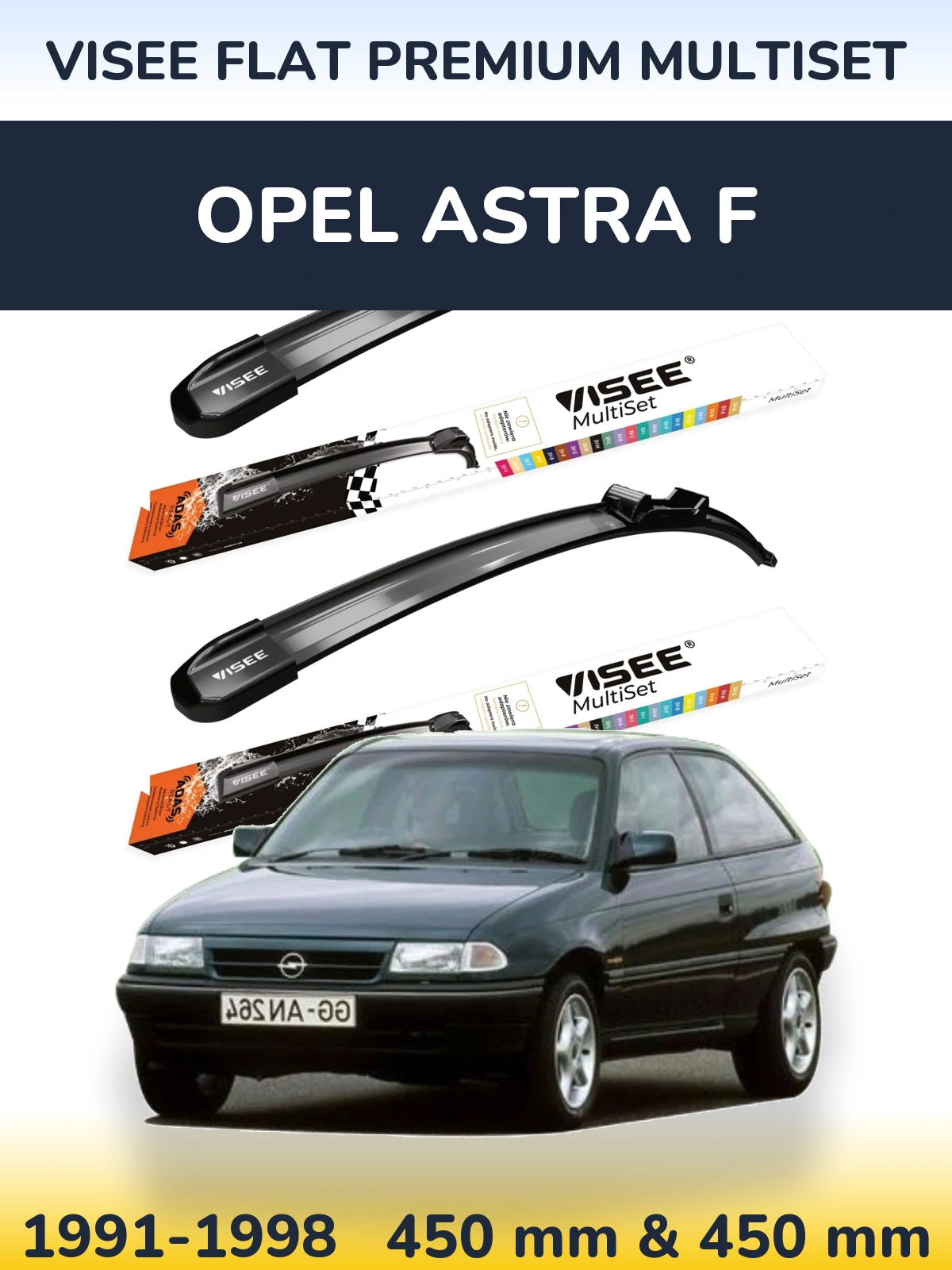 Torkarblad VISEE FLAT PREMIUM MultiSet för Opel Astra F