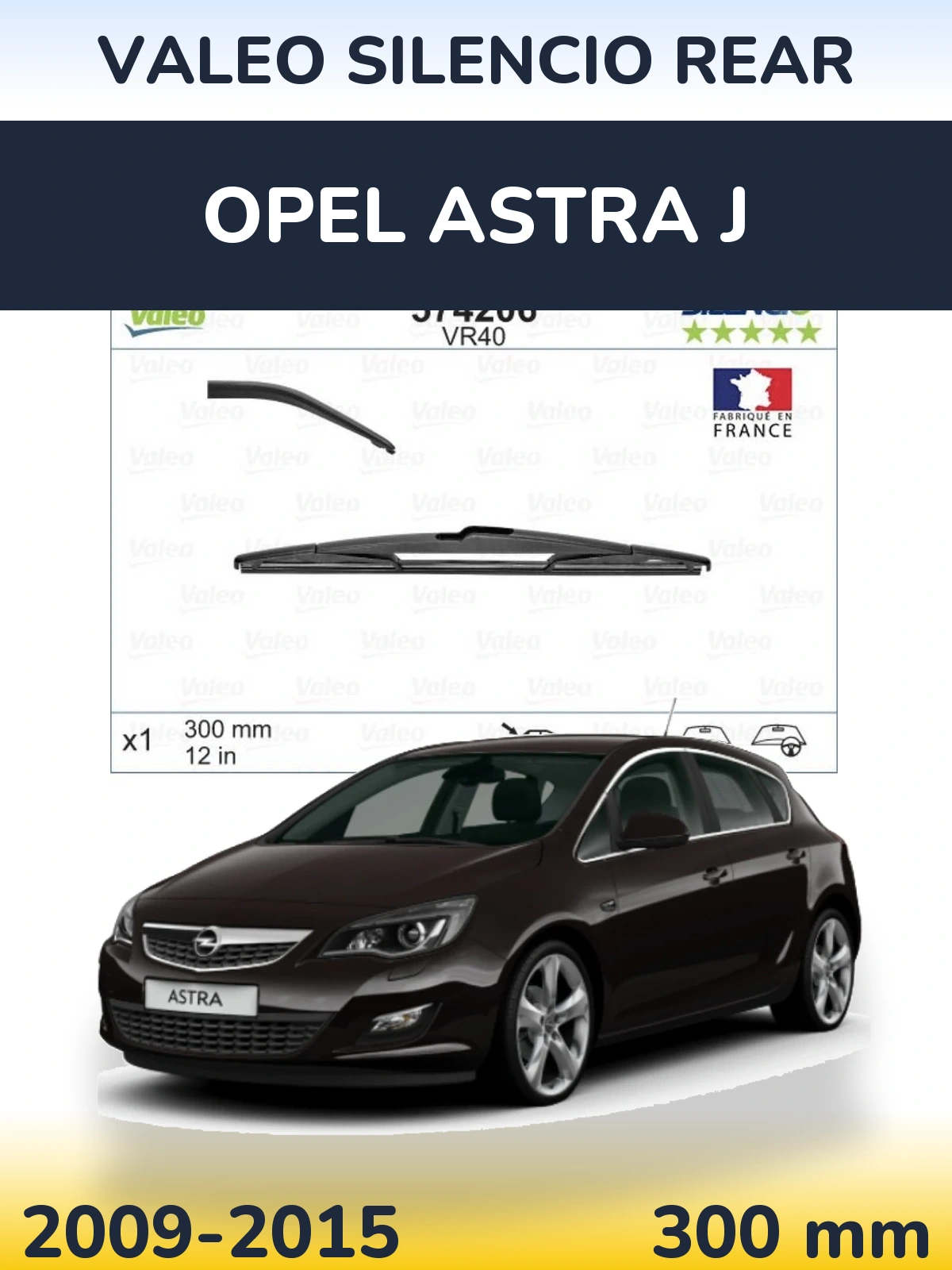 Задний дворник Valeo Silencio Rear 300 мм для Opel Astra J 2009-2015