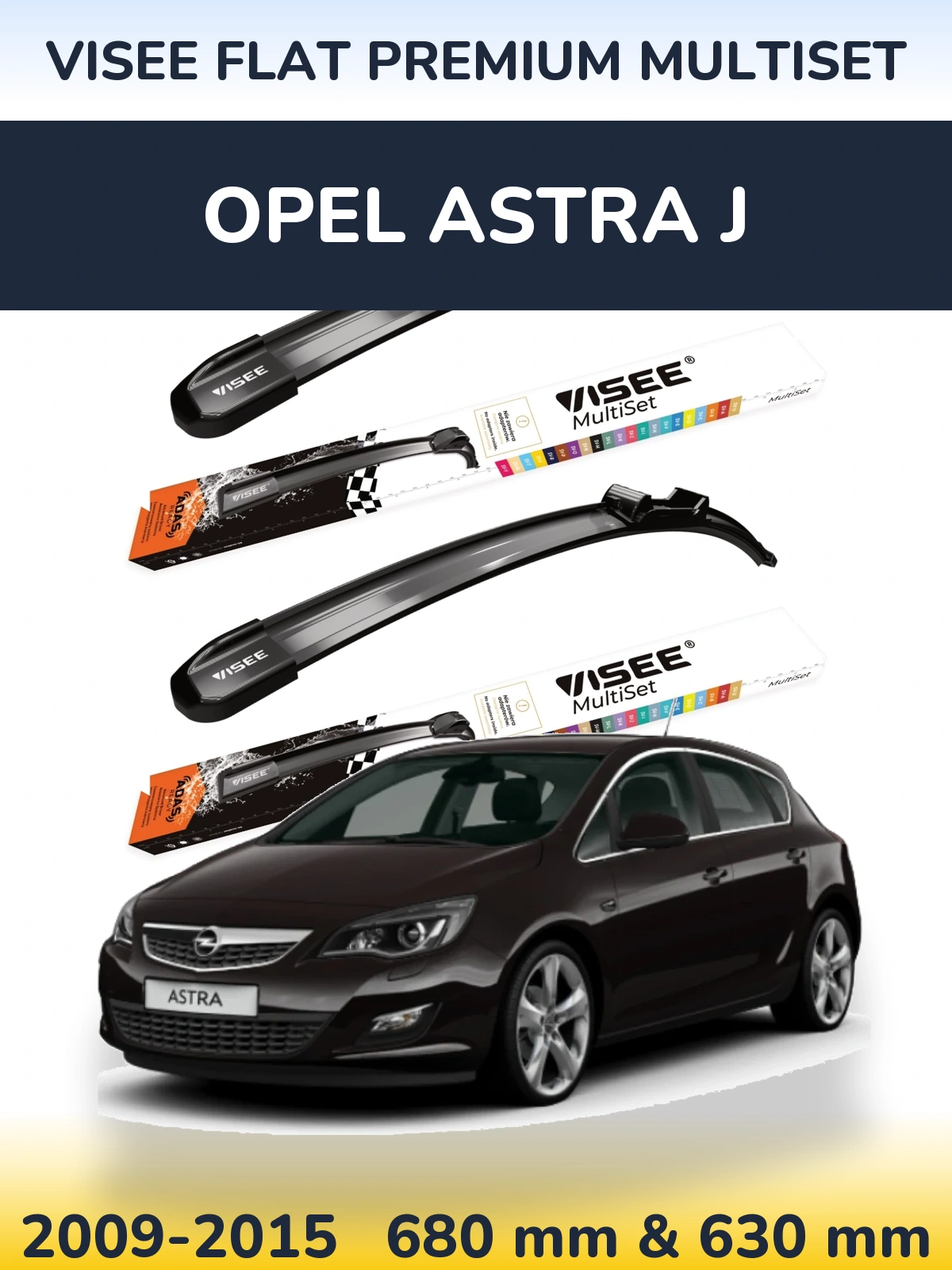 Torkarblad VISEE FLAT PREMIUM MultiSet för Opel Astra J