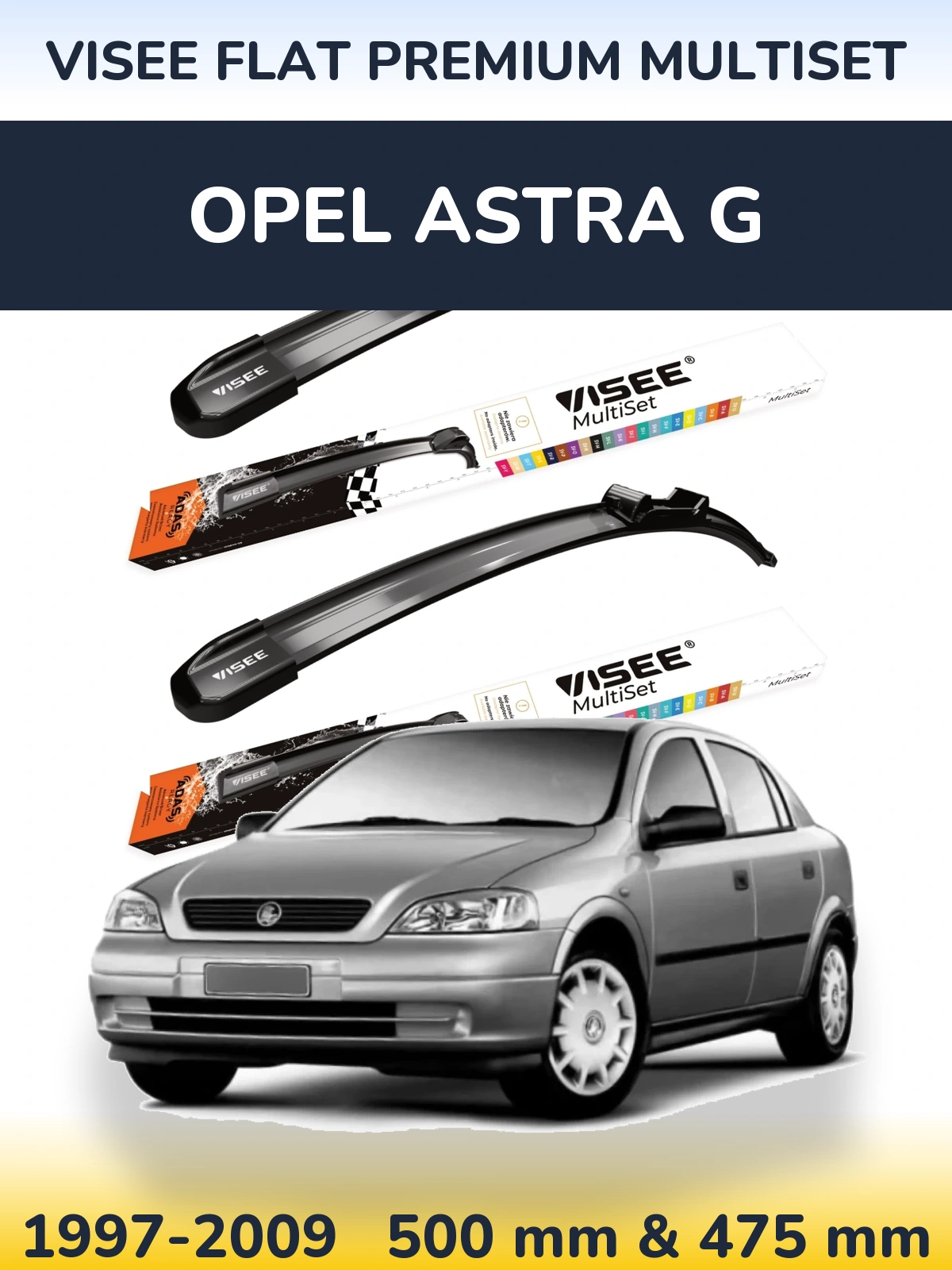 Torkarblad VISEE FLAT PREMIUM MultiSet för Opel Astra G