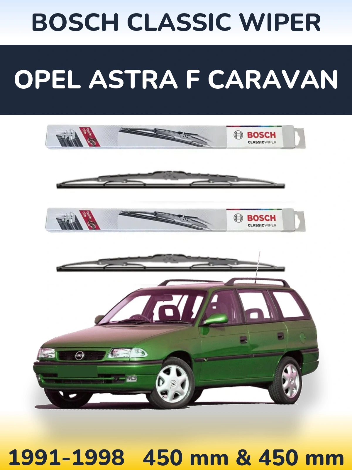 Torkarblad BOSCH Classic Wiper för Opel Astra F Caravan