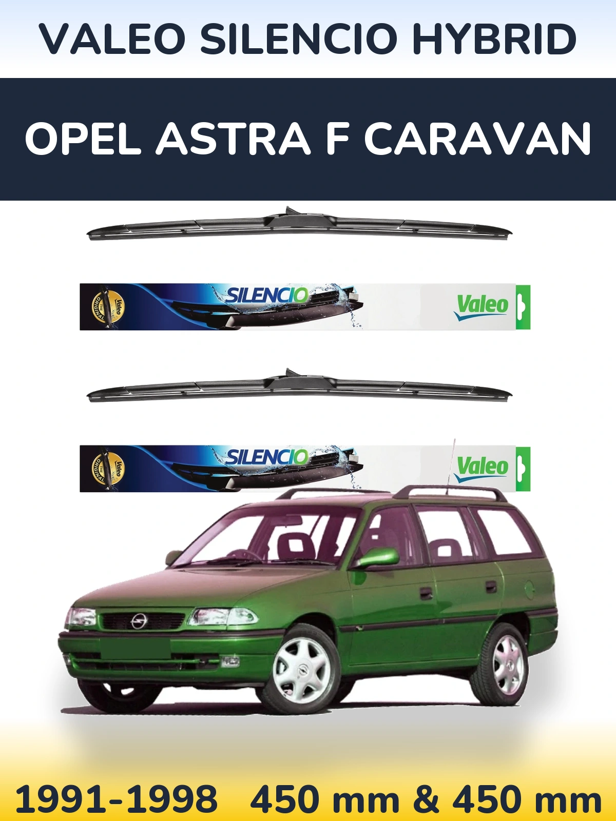 Torkarblad Valeo Silencio Hybrid för Opel Astra F Caravan