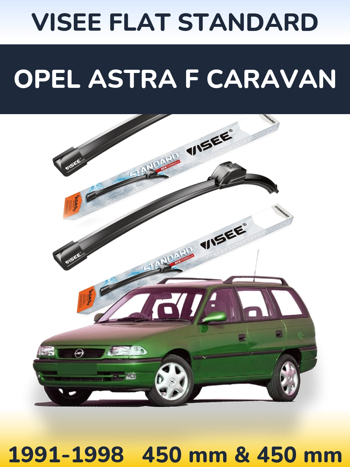 Torkarblad VISEE FLAT STANDARD för Opel Astra F Caravan